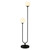 69" Black Two Light Novelty Floor Lamp With White Frosted Glass Globe Shade N270-523431