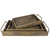 Set of Three Dark Brown Wood Indoor Outdoor Tray With Handles N270-397888