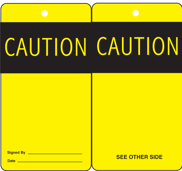 caution osha workplace safety tag