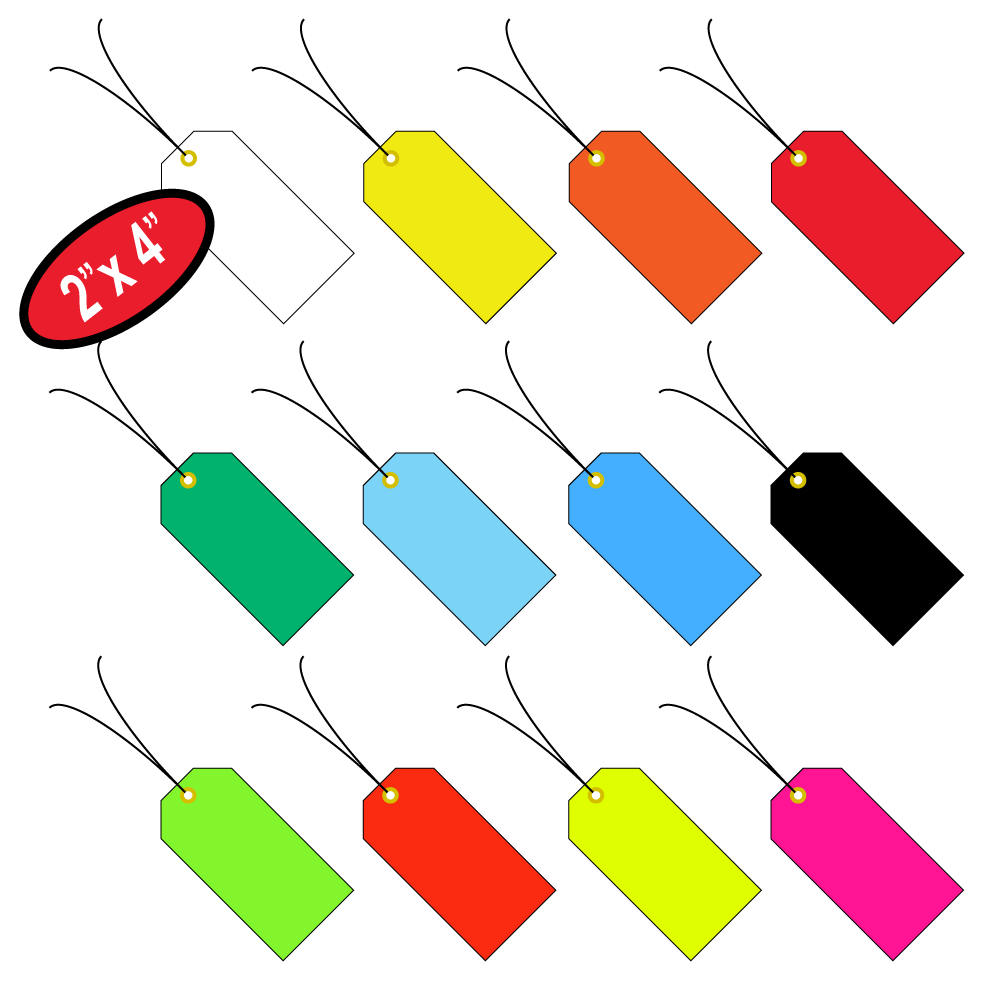 Vinyl Waterproof Plastic Tags Multiple Colors(wired) (15pt plastic) (50 ...