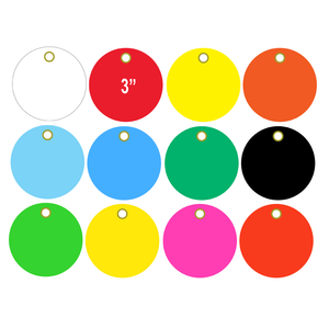 12 colors thick 15pt vinyl circle tags 100/order 12 colors thick 15pt vinyl circle tags 100/order