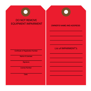 Texas Red Impairment Fire Extinguisher Tags Texas Red Impairment Fire Extinguisher Tags