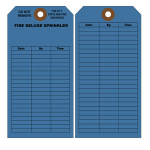 Deluge Sprinkler Inspection Tag Deluge Sprinkler Inspection Tag