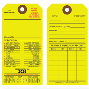 Chicago Extinguisher Tags (Yellow for 2025) Chicago Extinguisher Tags (Yellow for 2025)