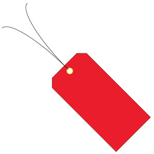 CleverDelights Red Plastic Tags - 4.75 x 2.375 - 50 Pack - Waterproof and  Tear-Resistant