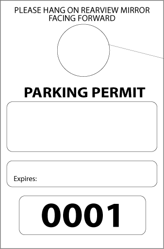 Parking Permit hang tag