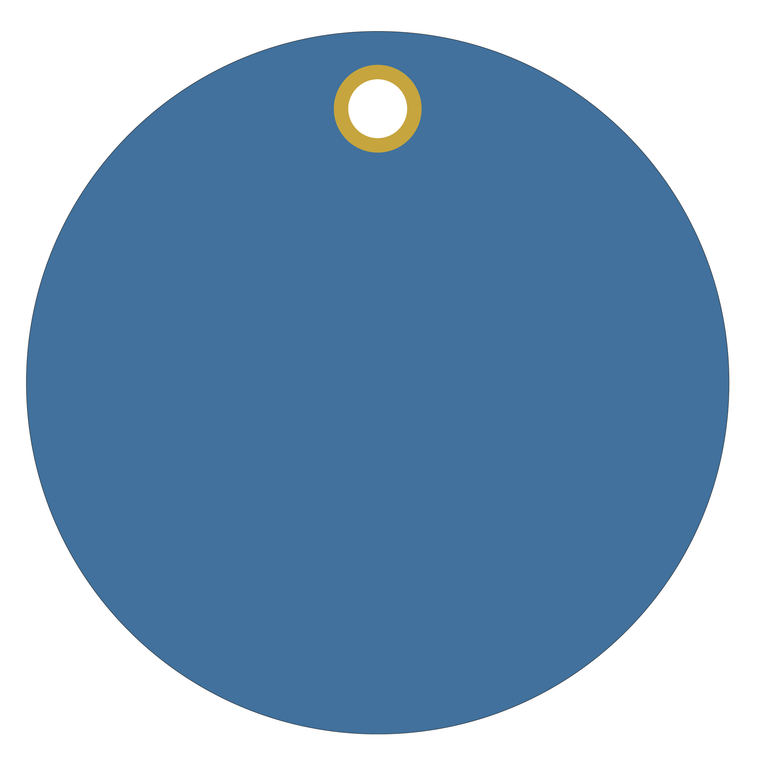 Dark Blue plastic circle tags