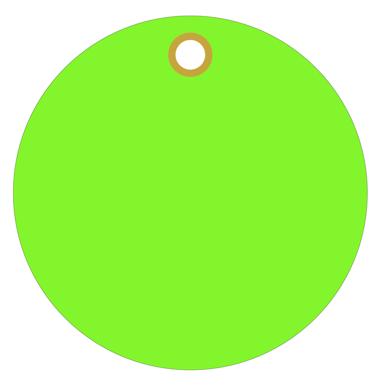 Fluorescent Green plastic circle tags