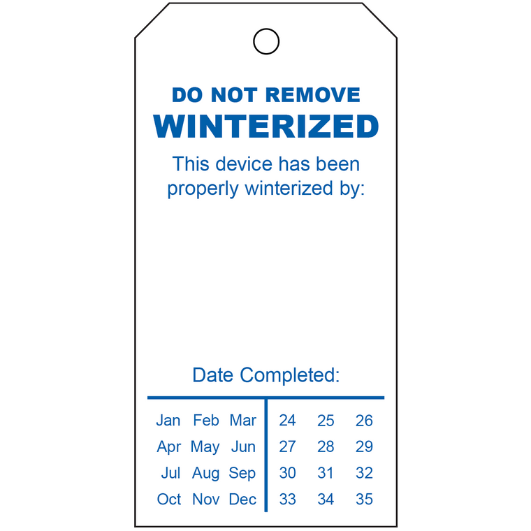 Winterization Tag