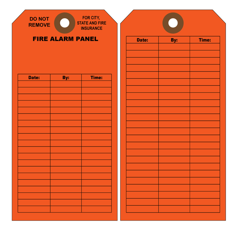 Fire Alarm Panel Inspection Tags