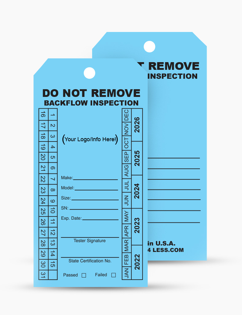 Backflow Inspection Tags