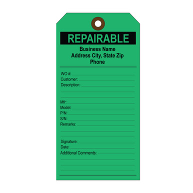 Custom FAA Aircraft Part Inspection Tags