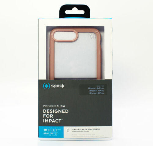 Speck Presidio Show Phone Case for iPhone 8+7+6s PLUS - Clear/Rose Gold