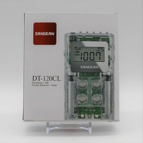 SANGEAN DT 120CL Clear Pocket Radio FM Stereo/AM Pocket Receiver W/Headphones