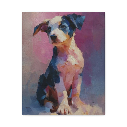 Puppy Serenity – Colorful Dog Art on Canvas