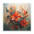 Abstract Floral Canvas Art – Orange Red Flower Bouquet Matte Stretched Print