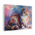 Radiant Feline – Colorful Cat Art on Canvas
