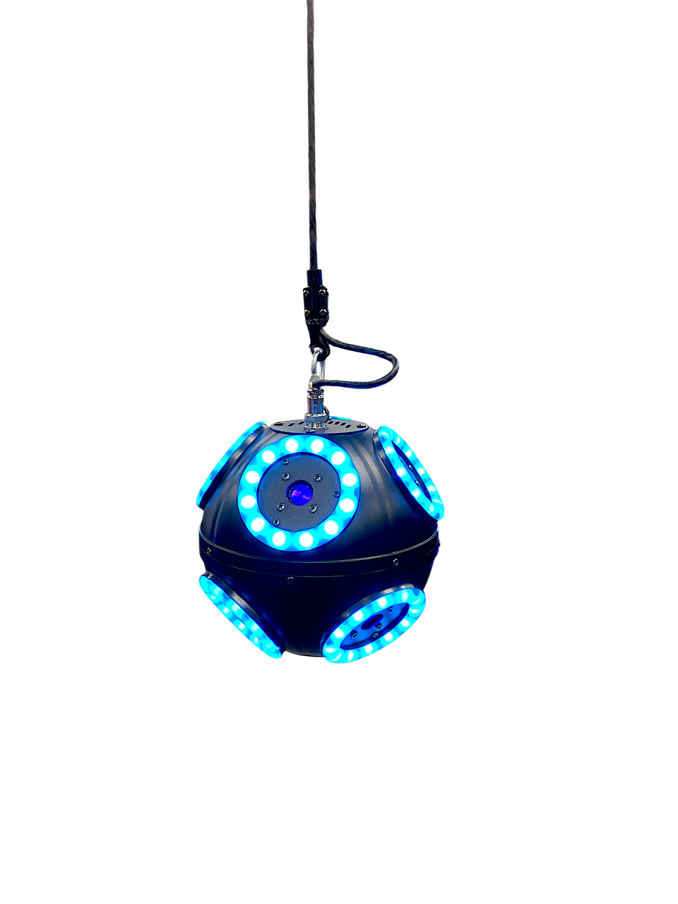 Kinetic Rings Led AUVI Kinetic Laser Ball with RGB LED Rings DMX and Winch Lifting System