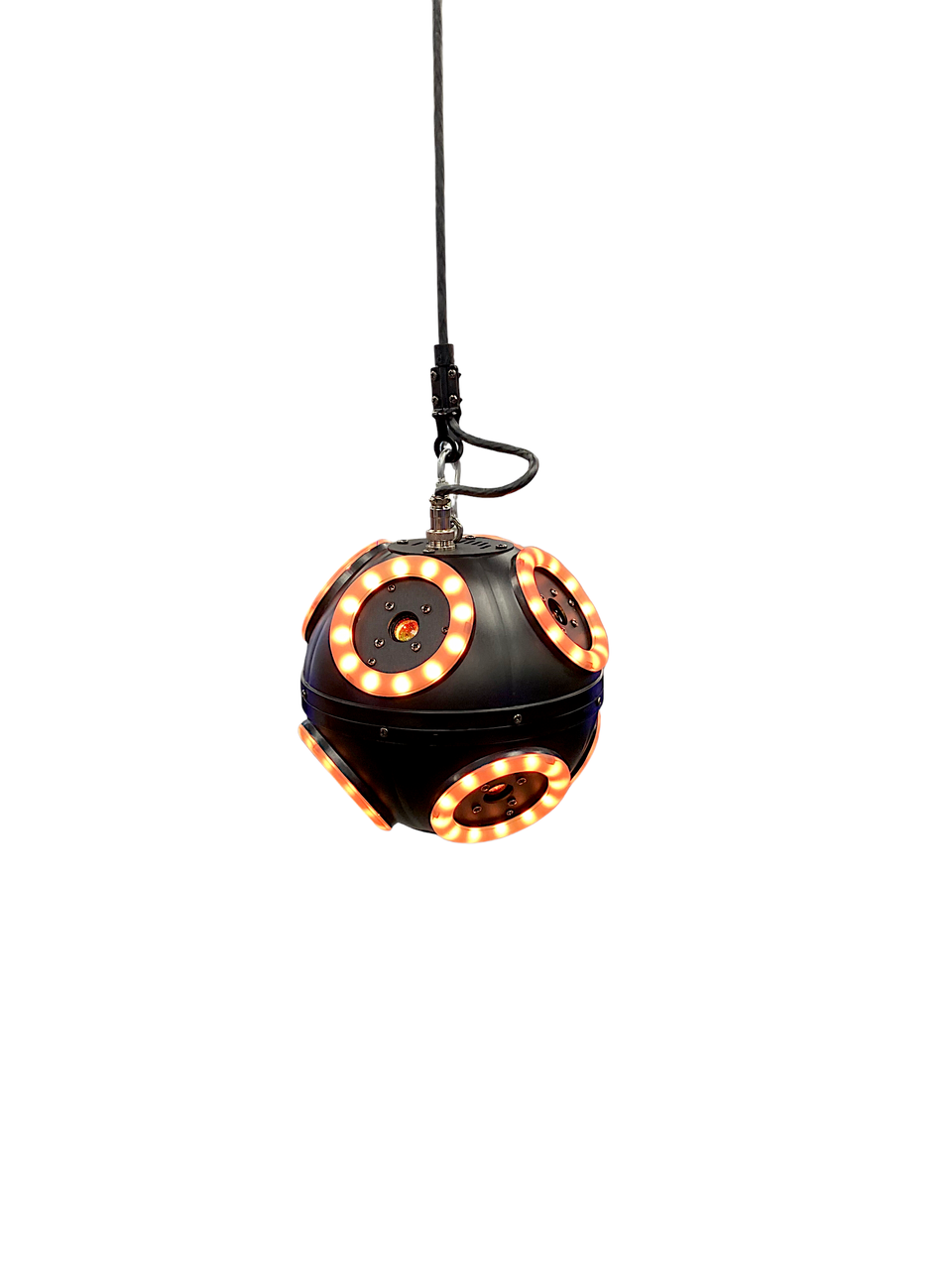Kinetic Rings Led AUVI Kinetic Laser Ball with RGB LED Rings DMX and Winch Lifting System