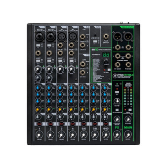 Mackie ProFX10v3 Mixer — 10 channel USB mixer with GigFX effects and Onyx preamps for live and studio use