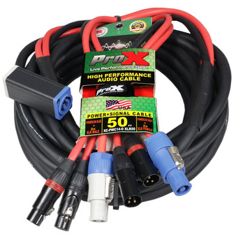 ProX 50FT Jumper Power Connection With Dual XLR-F And XLR-M