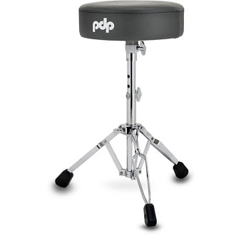 PDP by DW Gravity Series 12" Lightweight Drum Throne Gray — padded 12-inch drummer seat with double-braced legs and anti-slip feet for stable, portable performance.