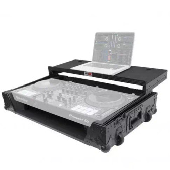 XS-DDJ1000WLTBL Pioneer DDJ-1000 Digital Controller Black on Black Flight Case with Laptop Shelf &amp; Wheels