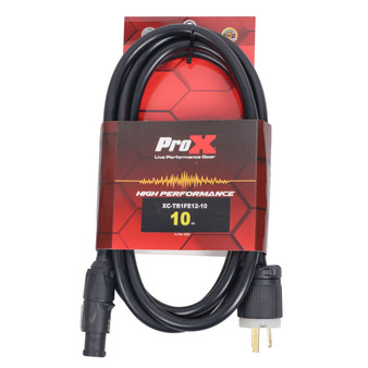 ProX XC-TR1FE12-10FT 12AWG 120VAC Male Edison NEMA 5-15P to Male Cable for Power Connection
