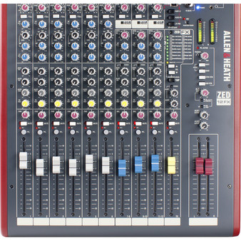 Allen & Heath ZED-12FX live sound mixer featuring DuoPre microphone preamps