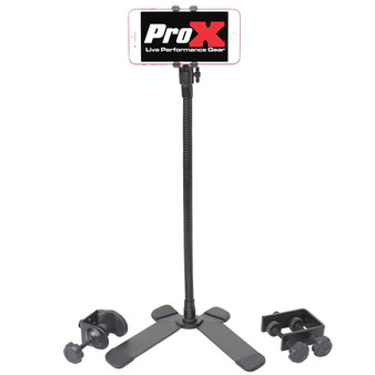 ProX X-MOBICP18 Mobi Buddy Hands Free Mobile Device Clip Kit DJ Cellphone Selfie Stick Table Stand Tripod Clamp and Case (Demo)