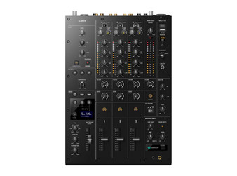 AlphaTheta DJM-V5 3-Channel DJ Mixer — professional mixer with 4-band EQ, compressor per channel, 60mm faders, 6 send effects, and 96kHz high-resolution audio
