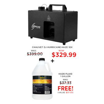 Chauvet DJ Hurricane Haze 1DX – with FREE 1 Gallon Haze Fluid
