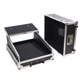 ProX XS-19MIX14ULTHW 14U slant mixer flight case with removable laptop shelf.
