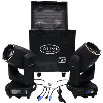 AUVI Mini 16RX Super Pack with four moving head beam fixtures and road case