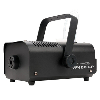 The Eliminator Lighting VF400 EP is a very compact, 400W mobile Fog Machine that is great for mobile entertainers, and small nightclubs and bars that want to add atmosphere to their events.