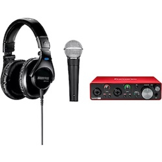 Shure Podcaster's Create and Cast Bundle With Focusrite Scarlett 2i2, Shure SM58 &amp; Shure SRH440