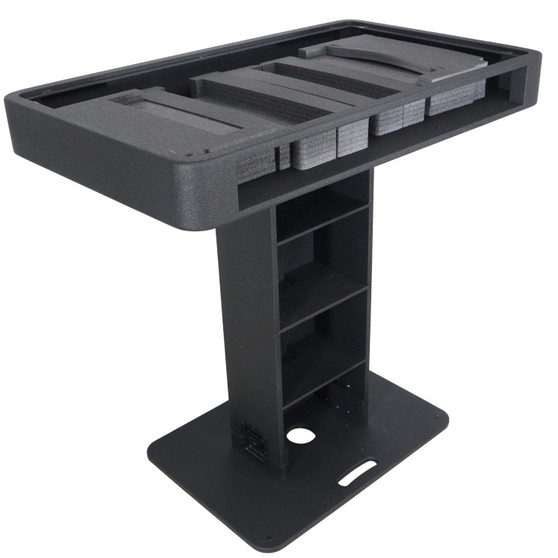 ProX XZF-DJCT BL Control Tower DJ Stand w/ 1 Laptop Arm, Travel Cases for Pioneer XDJ-XZ, DDJ-1000 SRT, RANE ONE, and SX3 | Bla