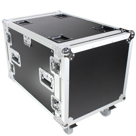 ProX T-10RSS24 10U rack mount flight case with 24-inch rail-to-rail depth and casters