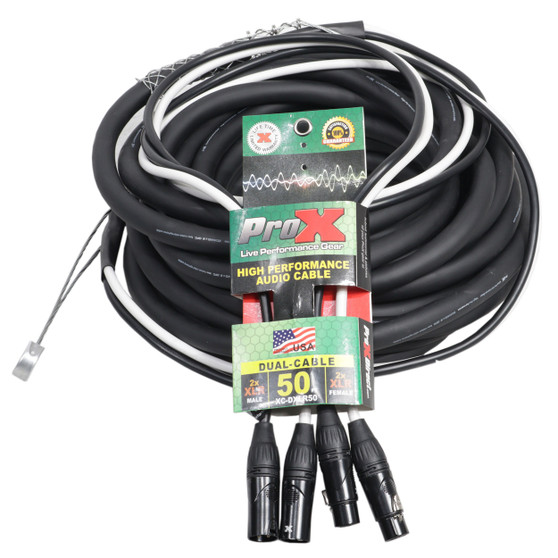 XC-DXLR50 50 Ft. Balanced Dual XLR-M to Dual XLR-F High Performance Audio Cable