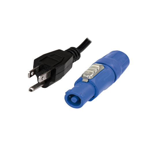 XC-PWCE14-06 6 Ft. 14 AWG High Performance Power Cord NEMA 5-15 Edison to Blue Male for powerCON compatible devices