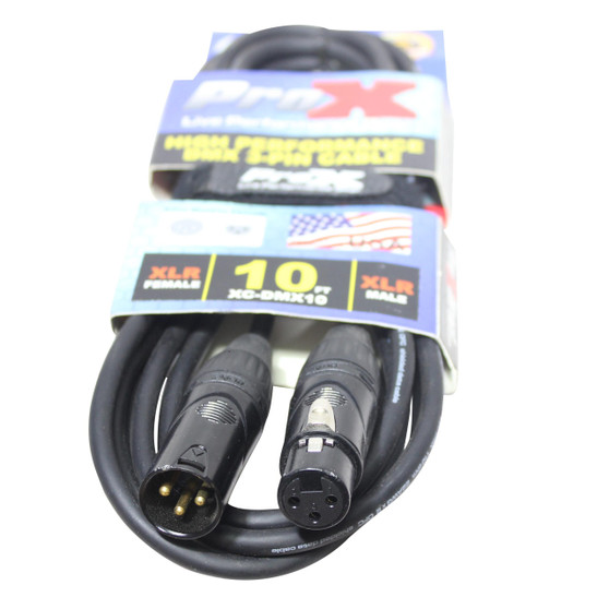 XC-DMX10 10 Ft. DMX XLR3-M to XLR3-F High Performance Cable