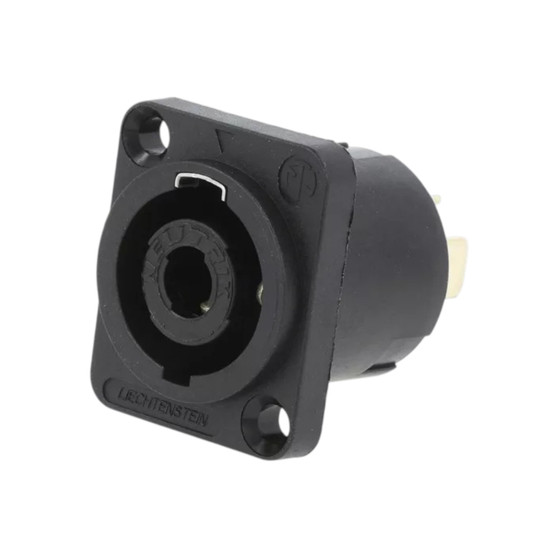 4-pole SpeakON® chassis connector designed for loudspeaker and amplifier interconnections