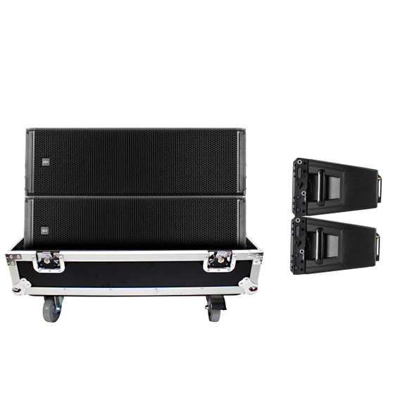 ProX X-RCF-HDL20ALAX2W Dual Flight-Road Case for 2 RCF HDL 20-A Line Array Speakers W-Wheels