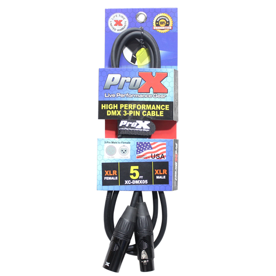 5 Ft. DMX XLR3-M to XLR3-F