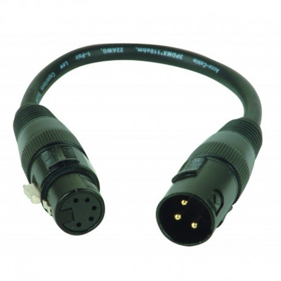 Accu-Cable 5-Pin Male to 3-Pin XLR DMX Turnaround Cable