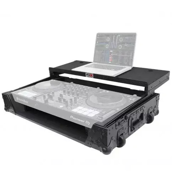 XS-DDJ1000WLTBL Pioneer DDJ-1000 Digital Controller Black on Black Flight Case with Laptop Shelf &amp; Wheels