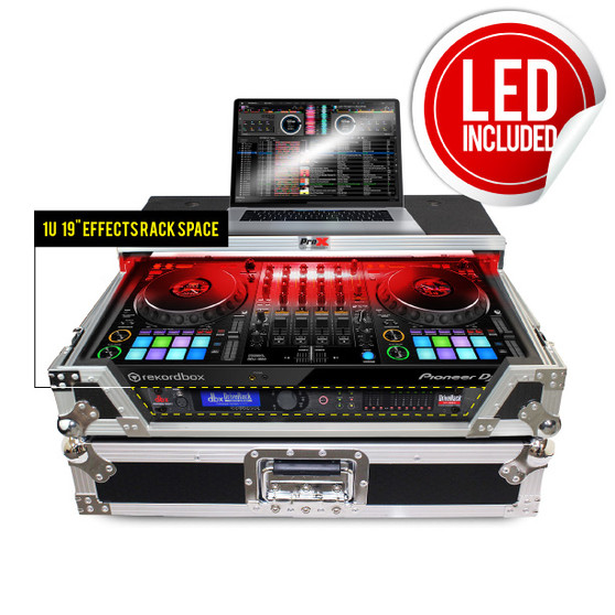 Flight Case For Pioneer DDJ-1000 and SRT Series Digital Controllers W-LED | Sliding Laptop Shelf | Wheels
