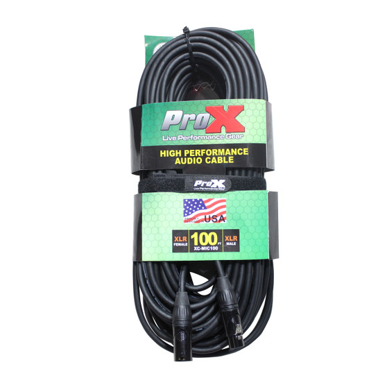ProX XC-MIC100 100 Ft. Balanced XLR-F to XLR-M High-Performance Microphone Cable