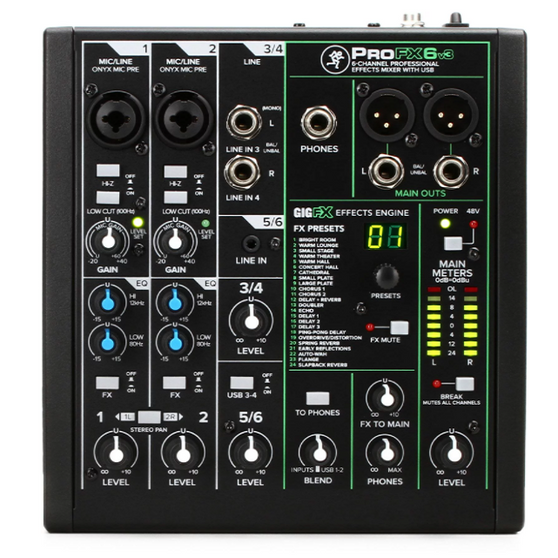 Mackie ProFX6v3 6-channel Mixer with USB and Effects Demo