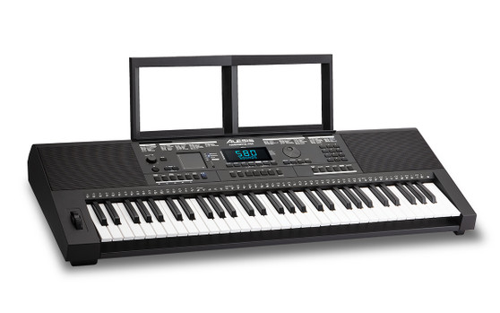 Alesis Harmony 61 Pro 61-Key Portable Keyboard — touch-sensitive keys, 580 sounds, 177 demo songs, 180 rhythms, 30W stereo speakers, backlit LCD display, and DJ-style Mix Mode.